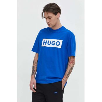 HUGO Blue tricou din bumbac bărbați, cu imprimeu 50522376