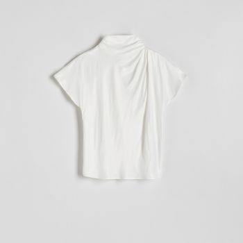 Reserved - Bluză din viscoză - Ivory