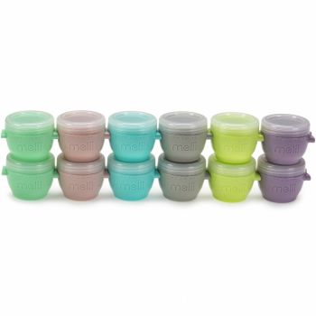 Set 12 recipiente din silicon SnapGo pentru bebelusi,multicolor, 59 ml