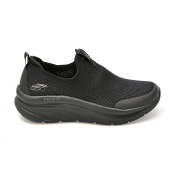 Pantofi sport SKECHERS negri, D LUX WALKER, din material textil la reducere
