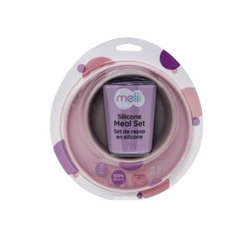 Set 3 recipiente silicon hrana bebe Melii purplepinkgrey la reducere