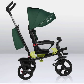 Tricicleta Lionelo Haari scaun reversibil rotire 360 grade pliabila verde la reducere