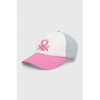 United Colors of Benetton șapcă din bumbac pentru copii culoarea roz, modelator ieftina