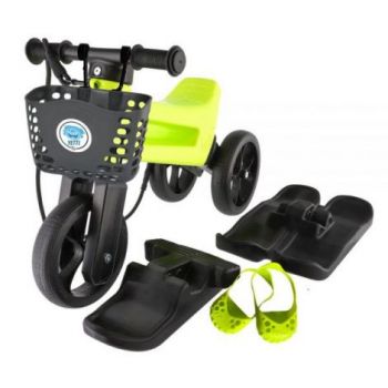 Bicicleta fara pedale Funny Wheels Rider YETTI SUPERPACK 3 in 1 Lime Black