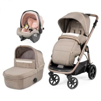 Carucior 3 in 1 Peg Perego Veloce, SLK, 0 - 22 kg, Mon Amour, Bej Roz