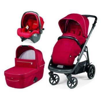 Carucior 3 in 1 Peg Perego Veloce, SLK, 0 - 22 kg, Red Shine, Rosu