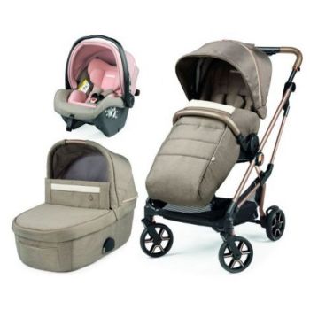 Carucior 3 in 1 Peg Perego Vivace, Lounge, 0 - 22 kg, Mon Amour, Bej / Roz