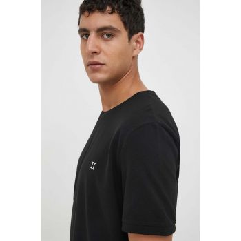 Les Deux tricou din bumbac culoarea negru, neted