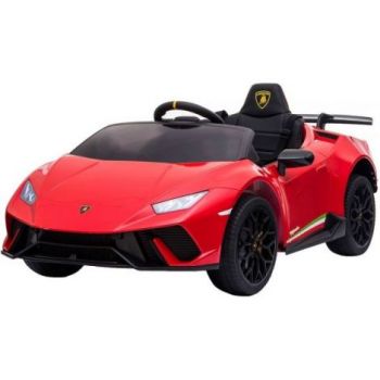 Masinuta electrica Chipolino Lamborghini Huracan red cu scaun din piele si roti EVA la reducere