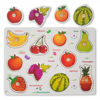 Puzzle din Lemn cu Fructe Montessori