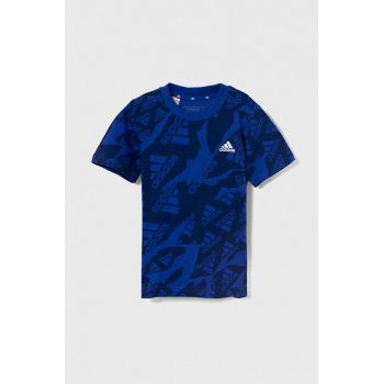 adidas tricou de bumbac pentru copii culoarea albastru marin, modelator