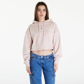 Calvin Klein Jeans Woven Label Hoodie Sepia Rose
