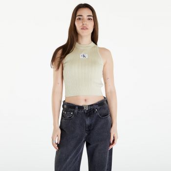 Calvin Klein Jeans Woven Label SweaterTank Top Green Haze la reducere