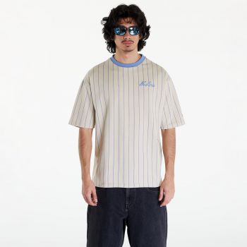 New Era Pinstripe Oversized T-Shirt UNISEX Stone/ Copen Blue