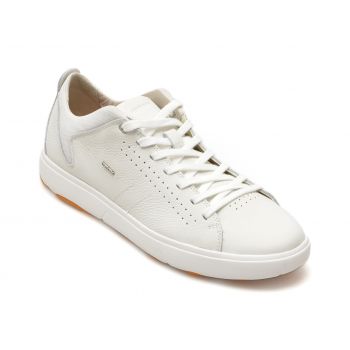 Pantofi GEOX albi, U948FA, din piele naturala