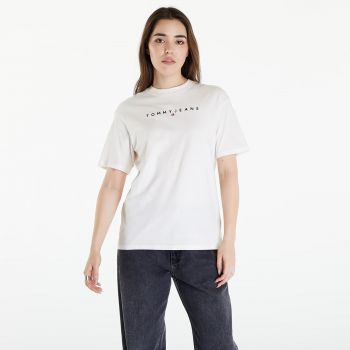 Tommy Jeans Relaxed New Linear Short Sleeve Tee Ancient White la reducere