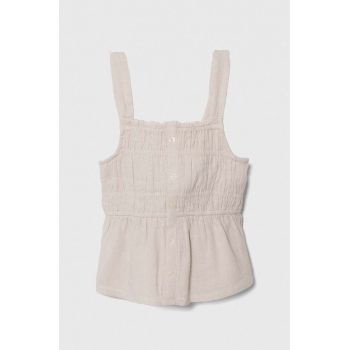 Abercrombie & Fitch top copii culoarea bej, neted