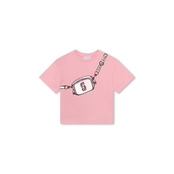 Marc Jacobs tricou de bumbac pentru copii culoarea roz ieftin