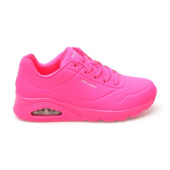 Pantofi sport SKECHERS roz, UNO, din piele ecologica