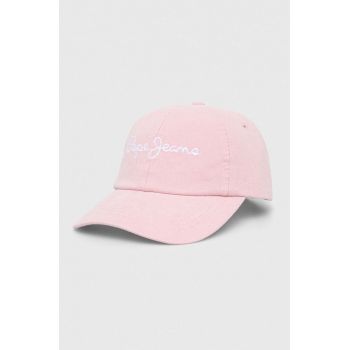 Pepe Jeans șapcă din bumbac pentru copii ONI culoarea roz, cu imprimeu