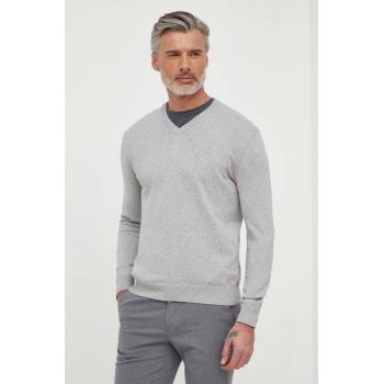 United Colors of Benetton pulover de bumbac culoarea gri, light, 1098U4486