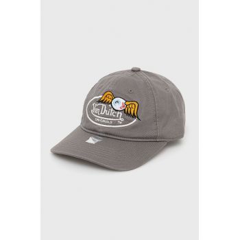 Von Dutch șapcă de baseball din bumbac culoarea gri, cu imprimeu ieftina
