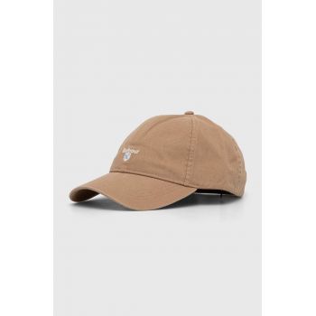 Barbour șapcă de baseball din bumbac Sports Caps culoarea bej, cu imprimeu, MHA0274 de firma originala