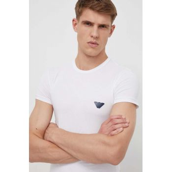 Emporio Armani Underwear tricou lounge culoarea alb, cu imprimeu ieftin