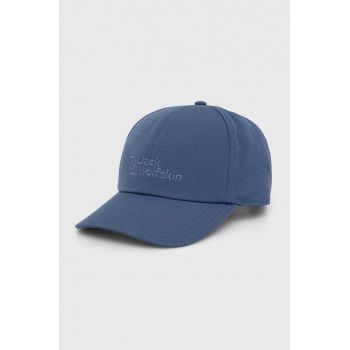 Jack Wolfskin șapcă Baseball culoarea bleumarin, cu imprimeu 1900675