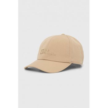 Jack Wolfskin șapcă Baseball culoarea bej, cu imprimeu 1900675