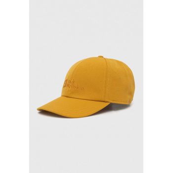 Jack Wolfskin șapcă Baseball culoarea galben, cu imprimeu 1900675