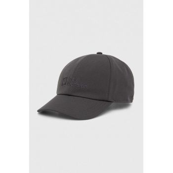 Jack Wolfskin șapcă Baseball culoarea gri, cu imprimeu 1900675