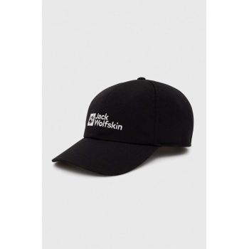 Jack Wolfskin șapcă Baseball culoarea negru, cu imprimeu 1900675
