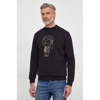 Karl Lagerfeld bluză bărbați, culoarea negru, cu imprimeu 542900.705030