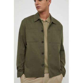 Les Deux geacă cu aspect de cămașă culoarea verde, de tranzitie de firma originala