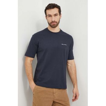 Marc O'Polo tricou din bumbac barbati, culoarea albastru marin, neted de firma original