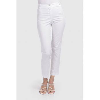 Pantaloni crop cu talie inalta