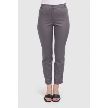 Pantaloni crop cu talie inalta