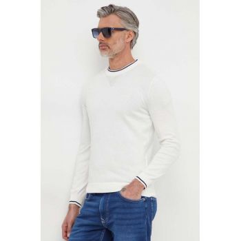 Pepe Jeans pulover de bumbac Mike culoarea alb, light ieftin