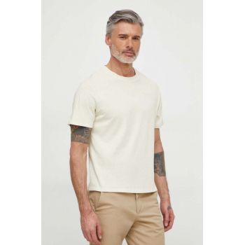 Pepe Jeans tricou din bumbac Jacko barbati, culoarea galben, neted