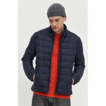 Superdry geaca barbati, culoarea albastru marin, de tranzitie de firma originala