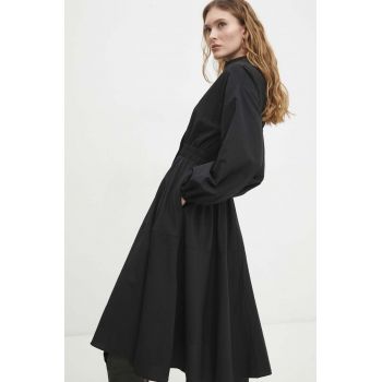 Answear Lab rochie culoarea negru, midi, evazati