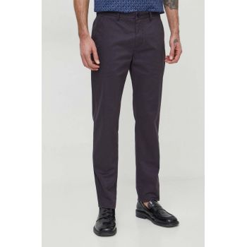 Barbour pantaloni barbati, culoarea albastru marin, drept