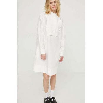 Lovechild rochie din bumbac culoarea alb, mini, evazati