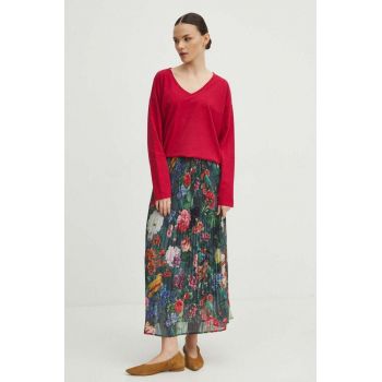 Medicine longsleeve din bumbac femei, culoarea roz ieftin