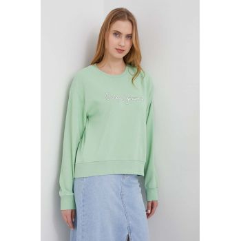 Pepe Jeans bluza femei, culoarea verde, cu imprimeu ieftin