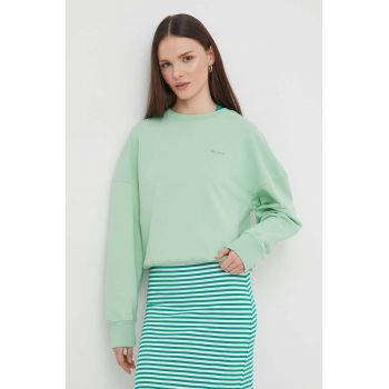 Pepe Jeans bluza femei, culoarea verde, neted ieftin