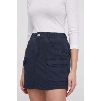 Pepe Jeans fusta culoarea albastru marin, mini, drept