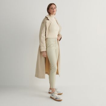 Reserved - Pantaloni din piele ecologică - Ivory