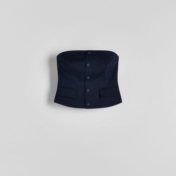 Reserved - Top tip corset - Bleumarin